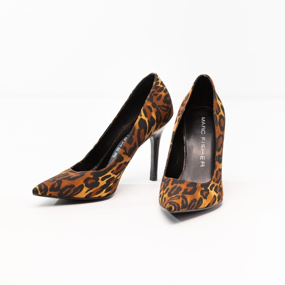 Marc Fisher Leopard Print Stiletto Heels - 6 - Picture 2 of 4